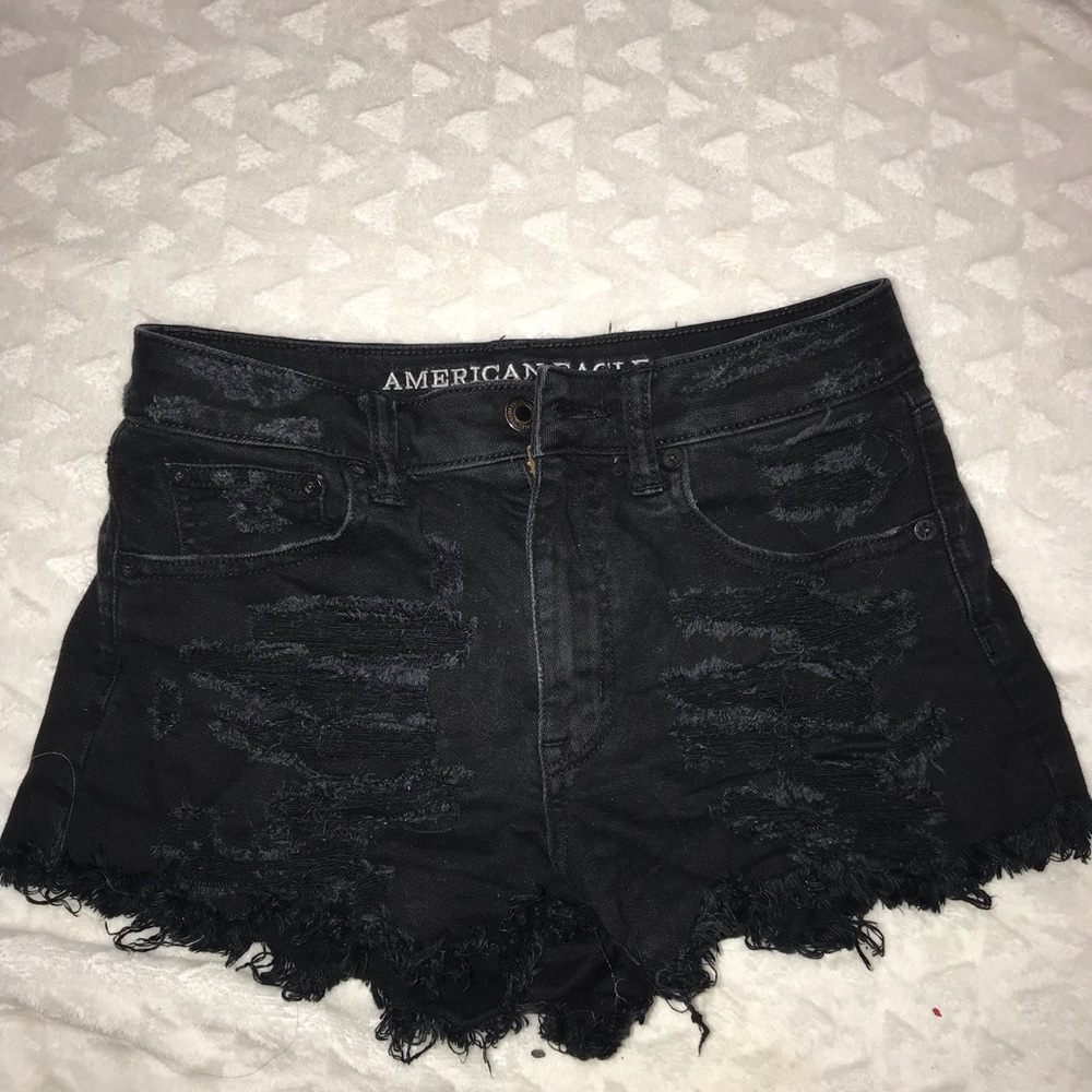 American eagle Black denim shorts